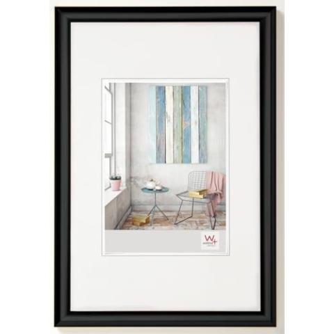 walther design Bilderrahmen schwarz 70 x 100 cm Trendstyle Kunststoffrahmen KP100B