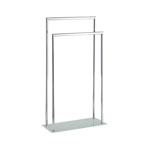 WENKO Handtuchständer Style mit 2 Stangen Schwerer Glasfuß Glänzend