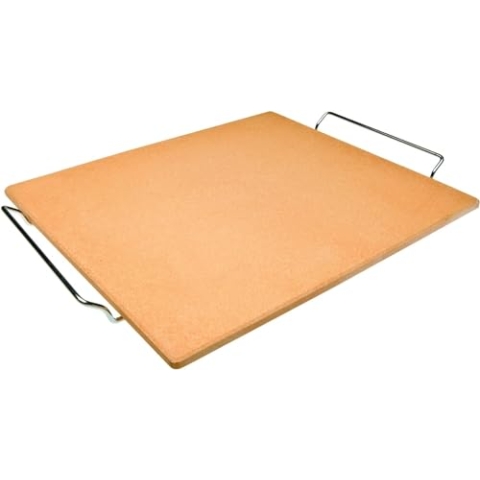 Ibili Pizzastein rechteckig, Keramik, orange/silber, 40 x 35 x 1.5 cm