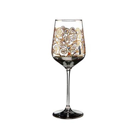 Goebel Weinglas zum Sammeln Der Lebensbaum von Gustav Klimt, 0,45L, 8,5x 25 cm, 66-926-63-1