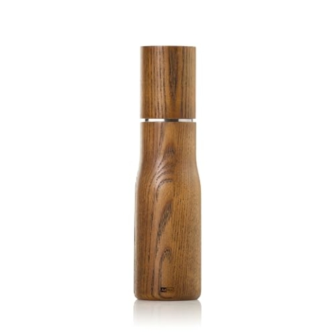 AdHoc MP848 manuelle Salzmühle oder Pfeffermühle LEVO 21 cm | langlebiges Keramik Mahlwerk & edler Holzkorpus | Mahlergebnis fein bis grob | simple Bedienung & elegantes, modernes Design (Nussbraun)