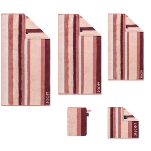 Joop! Handtücher Vibe 1698 22 Puder Rosa Streifen Gestreift Waschhandschuh Seiflappen Gästetuch Duschtuch Frottiertücher, Größe:Duschtuch 80x150 cm