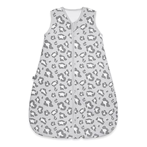 emma & noah Baby Schlafsack 2.5 TOG, Strampelsack für den Herbst und Winter in vielen Farben, Bio-Baumwolle, Oeko-TEX Zertifiziert, Schlafsack für Neugeborene (Leo Grau, 70 cm)