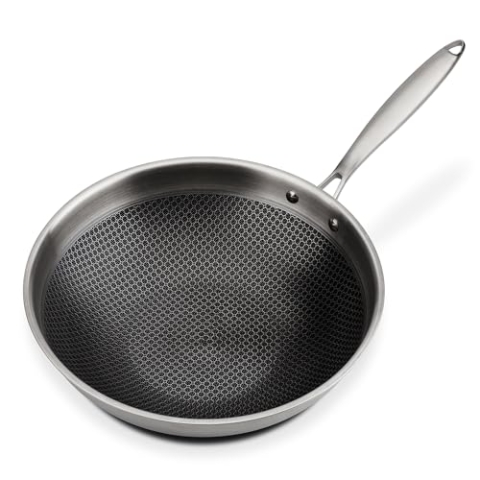 GSW 868402 Wok-Pfanne Asia mit Glasdeckel- ⌀32 cm, Silber