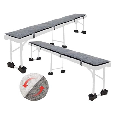 DuneDesign FILZ: 2er Set Gepolsterte Bierbankauflagen 180 cm - 2-Farbige Sitzpolster für Bierbänke 12 Bodenschoner - Polster Bierbank Auflagen Bierzeltgarnitur 180 Auflage Bierbank Polster Bankauflage