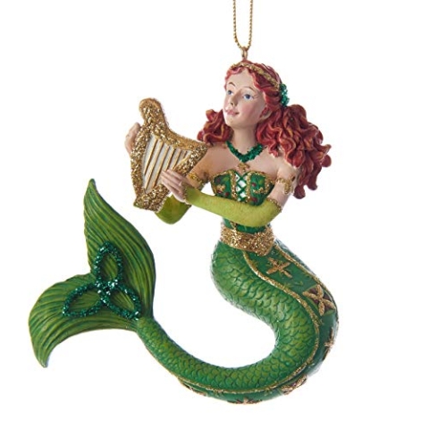 Kurt Adler Ireland International Mermaid Christmas Tree Ornament 3.75 Inch E0209 New