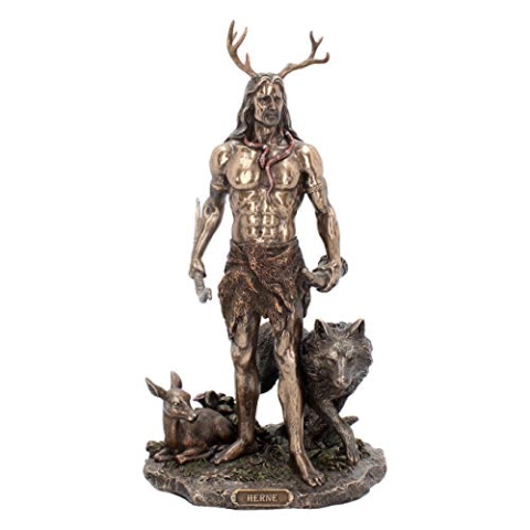 Nemesis Now Figur Herne und Tiere, 38 cm, bronzefarben