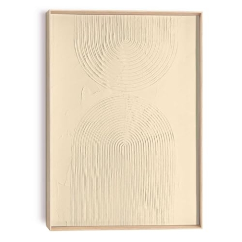 REINDERS Relief Wandbild, Bows - sand, Wohnzimmer, Poster, Wanddeko, Room Decor, MDF,Pflaster, Beige, 70x50cm
