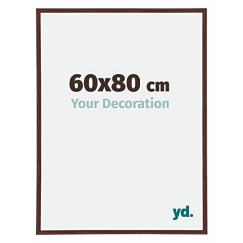 yd. Your Decoration - Bilderrahmen 60x80 cm - Braun - Bilderrahmen aus Kunststoff mit Acrylglas - Antireflex - Rahmen 60x80 cm - Annecy