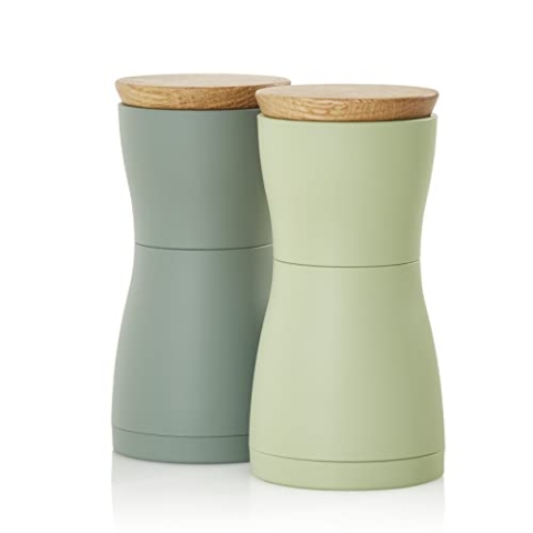 AdHoc MP129 Set Pfeffer- und Salzmühle Twin, CeraCut® Keramik Mahlwerk, dark green&light green