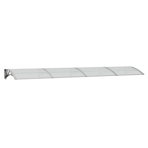 vidaXL Türvordach, Vordach für Haustür 350x80cm, Haustür Überdachung Haustürvordach, Pultvordach Haustürdach Pultbogenvordach, Grau Transparent Polycarbonat
