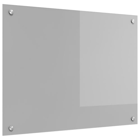 vidaXL Rechteckige hellgraue Küchenrückwand 80 x 60 cm Hitzebeständig Einscheibensicherheitsglas Modernes Design Einfache Pflege Innenbereich Robuster Schutz Stylische Deko