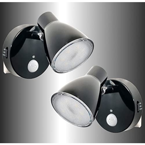 Trango 2er Set 2635-025 Schwarz LED Sensor Nachtlicht *MILO* mit Bewegungssensor & Automatikfunktion Sicherheitslicht 230V Steckdosenlampe, Wandlampe, Orientierungslicht, Nachtlampe, Steckdosenlicht