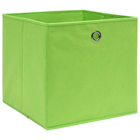 vidaXL 10x Aufbewahrungsbox Zusammenklappbar Spielkiste Regalkorb Faltkiste Korb Kinderbox Box Kiste Faltbox Vliesstoff 28x28x28cm Grün