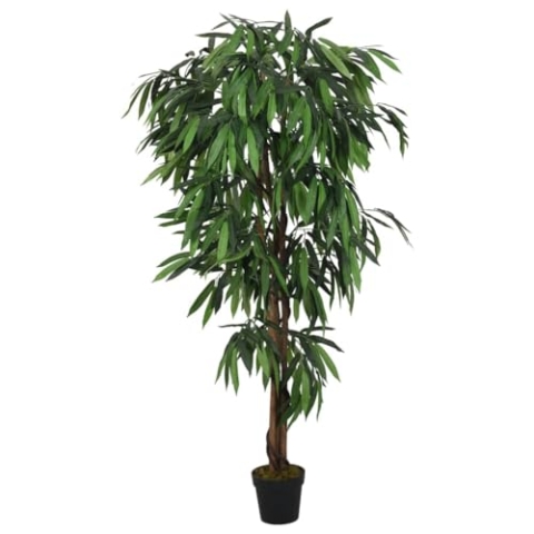 vidaXL Mangobaum Künstlich, Kunstpflanze mit 300 Blättern, Kunstbaum Dekobaum für Innen Außen, Künstliche Pflanze Zimmerpflanze, Grün 80 cm