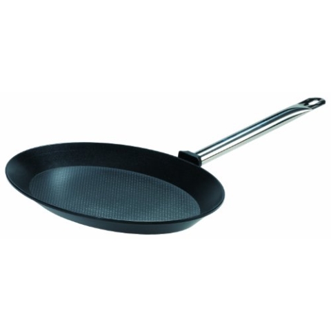 GSW 164405 GastroTraditionell TITANIUM Fischpfanne mit Edelstahlgriff - 40cm, 40 x 28 x 3.5 cm, Schwarz