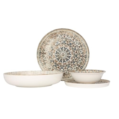 Rinart Geschirrset - Aztec - 24 teilig - 6 Personen - Porzellan