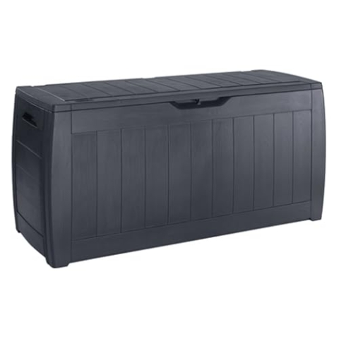 Curver Hollywood 270L Gartenbox Aufbewahrungsbox Wetterfest und UV-beständig Graphit