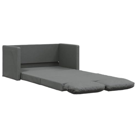 vidaXL Bodensofa, Klappbar Bodenbett Sofa mit Schlaffunktion, Schlafsofa Schlafsessel mit Metallgestell, Klappsofa Sofabett für Wohnzimmer Schlafzimmer, Dunkelgrau Stoff