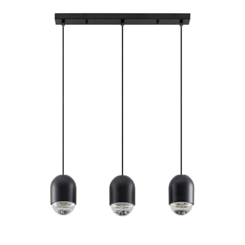 Lucande Pendelleuchte Amielle (Modern) in Schwarz aus Metall (3 flammig, GU10) - Deckenlampe Esstischlampe Hängelampe Hängeleuchte Wohnzimmerleuchte