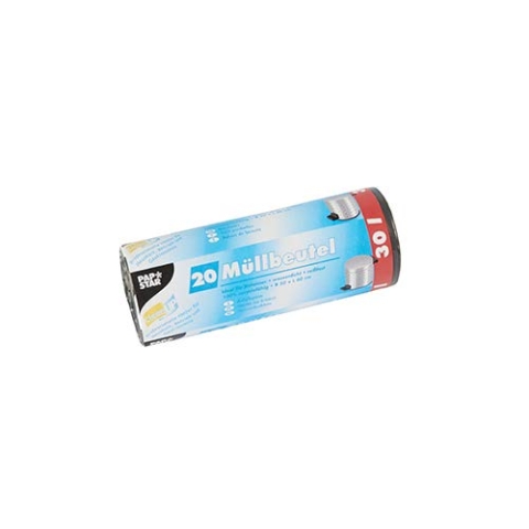PAPSTAR 20 Müllbeutel, LDPE 30 l 60 cm x 50 cm grau, Sie erhalten 20 Packungen á 20 Stück (insgesamt 400 Stück)