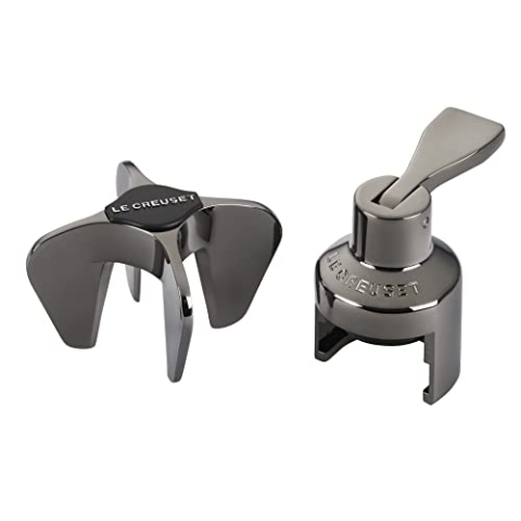 LE CREUSET Sekt-Set (Champagner-Kronenversiegelung & Champagnerstern), Black Nickel