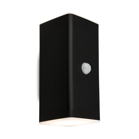 BRILONER - LED Wandlampe Akku mit Bewegungsmelder, Dämmerungssensor, 20 sek. Timer, Aussenlampe, Wandleuchte aussen, LED Strahler, Außenleuchte, Außenwandleuchte, 15,5x6,5x8,5 cm (HxBxT), Schwarz