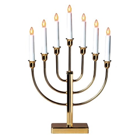 Star"Fensterleuchter""Kristina"" 7-flammig, Farbe: messing, ca. 47x31 cm", 109-00, Gold