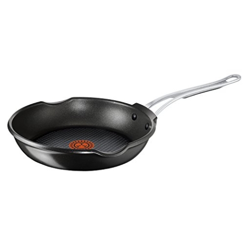 Tefal by Jamie Oliver Premium Aluguss Pfanne E21104 | 24cm | Tefal Titanium Pro Antihaft-Versiegelung | Thermo-Spot Temperaturindikator | Ausgießhilfe | Fettarmes Braten | Induktionsgeeignet