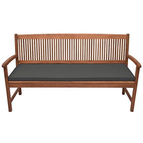 Beautissu Bankauflage - Bequeme Sitzkissen für Gartenmöbel - waschbare Bankkissen Sitzauflage - Gartenbankauflage Outdoor - Palettenkissen 180x48x5 cm - Graphitgrau - Base BK