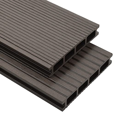 vidaXL WPC Terrassendielen Hohlkammer 40m² 4m 25mm Dunkelbraun Komplett Diele