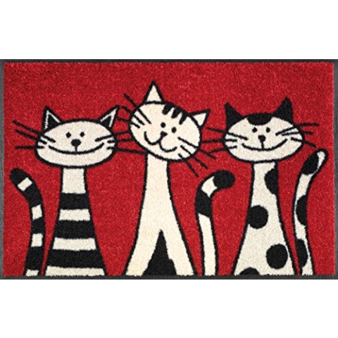 wash+dry Fußmatte, Three Cats 50x75 cm, innen und außen, waschbar