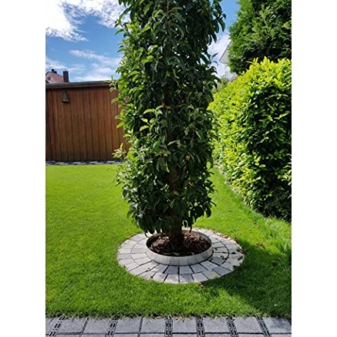 Green-Split Baumring aus beschichtetem Stahlblech 0.9m Graphit | Baumumrandung | Pflanzringe | Beeteinfassung | Rasenkante