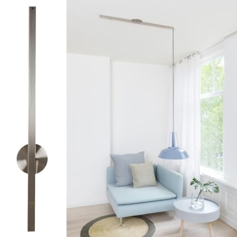 Lightswing® Single Aufhängesystem für eine Hängelampe - Edelstahl - 110 cm - Beweg deine Hängeleuchte Mühelos - Einfache Installation - Hängelampe Esstisch - Pendellampe Verstellbar - Hängeleuchte