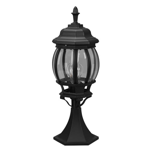 Trio Leuchten Außen Wegeleuchte Elvo 506960132, Aluminium Druckguss Schwarz matt, Glas klar, exkl. 1x E27