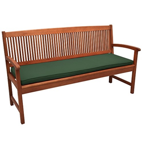 Beautissu Loft BK Auflage Bankkissen 180x48x5 cm Sitzkissen für Gartenbank Polster Auflage Gartenmöbel Polsterauflage mit Oeko-Tex Zertifikat - Kissen Dunkelgrün