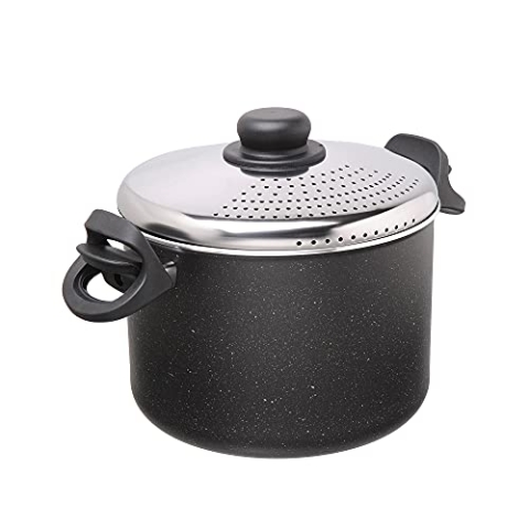 Moneta Etnea Nudelkocher mit verschließbarem Deckel, Spaghettipfanne, spülmaschinenfest, 22 cm