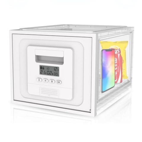 Fleau Telefonsafe mit Zeitschloss – XXL – Focus Box – Telefonsafe – Selbstdisziplin/Sucht – Telefonsafe – Rauchen aufgeben – Neuestes Design – Weiß