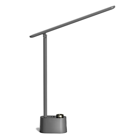 Honeywell Schreibtischlampe mit USB-Ladeanschluss – dimmbares, augenschonendes Nachttischlicht für das Home-Office, faltbare, tragbare kleine Tischlampe für Erwachsene zum Lesen und Arbeiten, HWT-H01