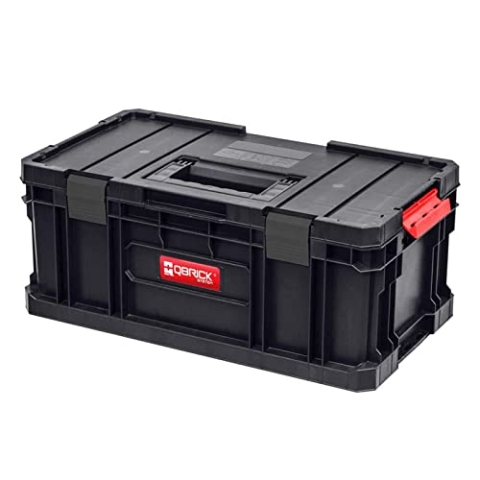 Qbrick System TWO Toolbox Plus Werkzeugkoffer Tolbox Werkzeugkiste schwarz I Modularer I Polyamidspange und robustem Griff I zwei einstellbare Stauraum I von bis zu 100 kg Gesamtgewicht I NEU