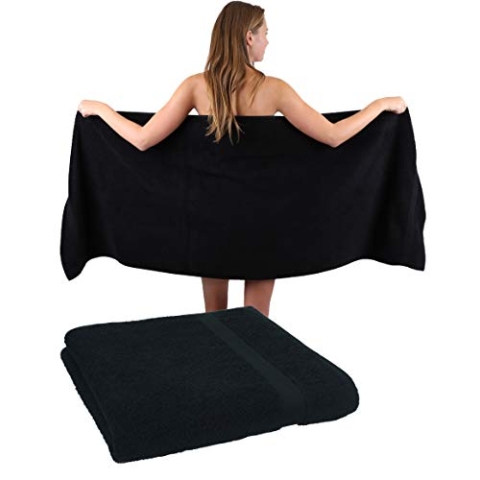 Betz 2 Stück Saunatücher XXL Badetuch Liegetuch Strandlaken Saunahandtuch Premium Frottee 100% Baumwolle Größe 70 x 200 cm Farbe schwarz