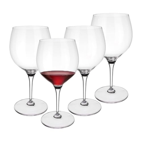 Villeroy & Boch – Maxima Burgunder-Glas Set 4 teilig Klar, Spülmaschinenfest, Weingläser für Rotwein, Gläser für Wein, Burgunderkelche, Außergewöhnliche Gläser, Kristallglas