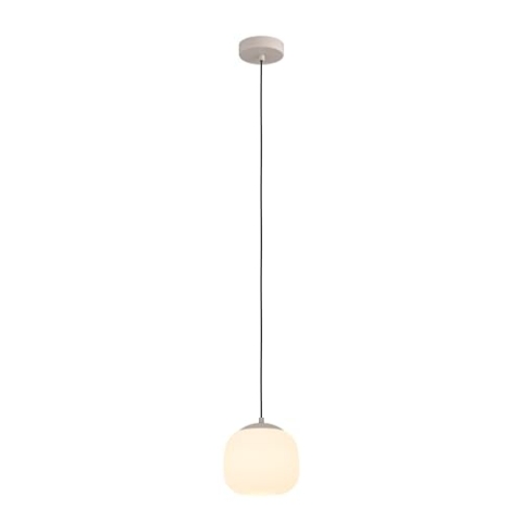 EGLO Hängelampe Cominio, 1-flammige Pendelleuchte über Esstisch, Esszimmerlampe aus satiniertem Glas und Metall in Taupe, Hängeleuchte mit E27 Fassung, Ø 18,5 cm