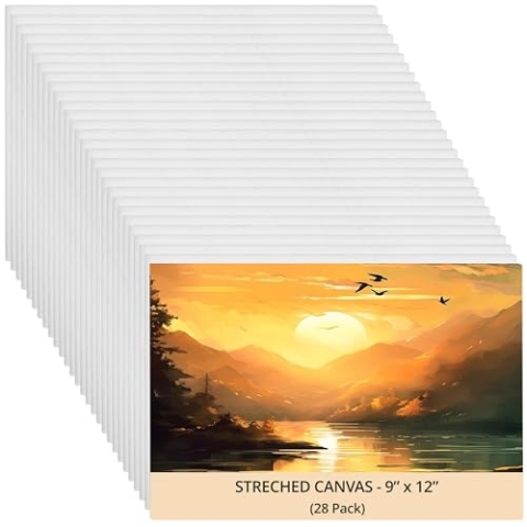 Belle Vous 28 Stk Leere Leinwände zum Bemalen – 20 x 30 cm – Vorgespannte Kleine Leinwand – Leinwand für Acrylfarben, Ölgemälde, Skizzen und Zeichnungen