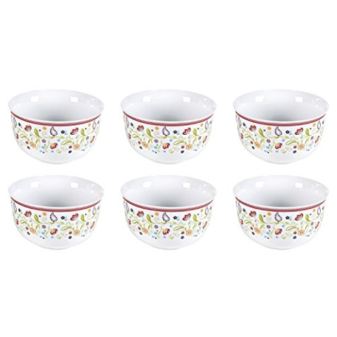 Flirt by R&B 018776 'Doppio Shanti' Müslischale mit Paisley-Muster 520 ml, Porzellan (6er Pack)