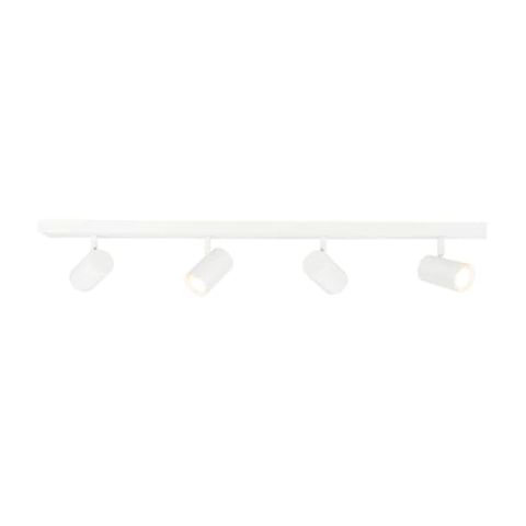 Ledvion LED-Deckenstrahler Weiß 4-Licht, Dimmbar, Neigbar, GU10-Fassung, Aufputzmontage, Weiße Lampe, Rechteck Lampe, Beleuchtung, IP20, Ohne GU10-Lampe