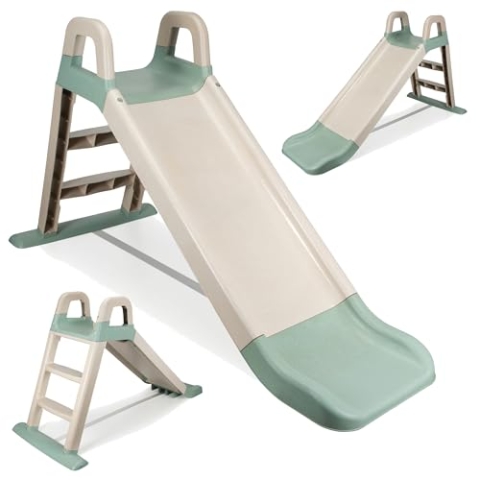 COIL Rutsche Outdoor Spielplatz für Garten Kinderrutsche Outdoor - Rutsche Indoor, Gartenrutsche Kinder Rutsche - Freistehende Rutsche, Kinderrutsche ab 2 Jahre (Olive)