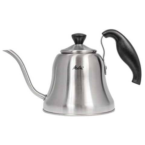 Melitta Handbrüh-Wasserkessel mit Schwanenhalsausguss, Edelstahl, 0, 7 Liter, 217649, Silber