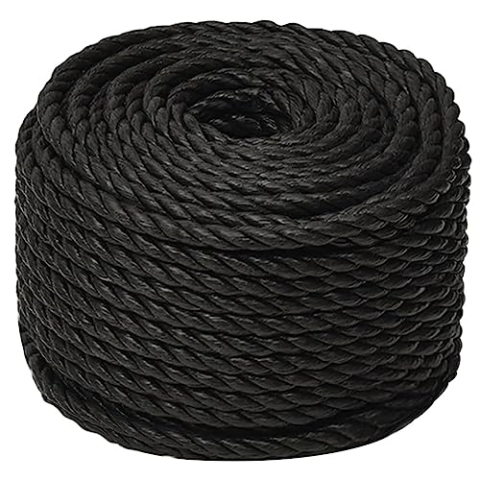 vidaXL Arbeitsseil PP schwarz 10mm 250m