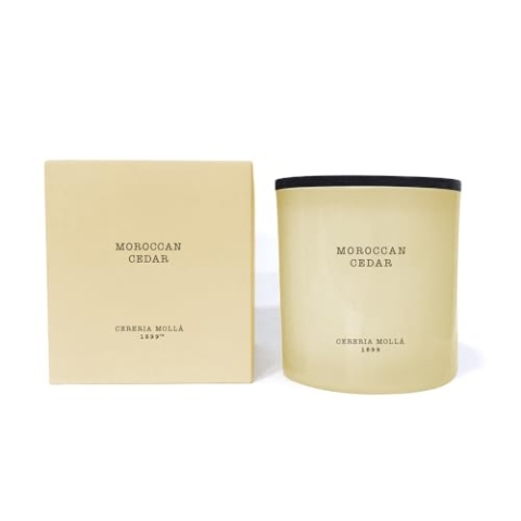 CERERÍA MOLLA 1899 | XL Kerze Moroccan Cedar | 3-Docht Aromakerzen | 80 Stunden Brenndauer | Natürliche Duftkerze | Recycelbare Verpackung | Handgemachte Kerze